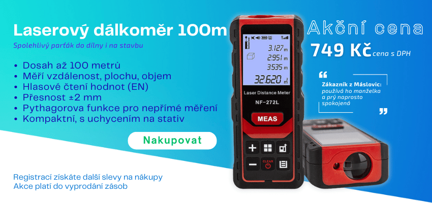 Laserový měřák vzdálenosti W-Star WSNF272L 100m  za 749 Kč