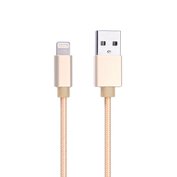 W-Star kabel Usb na Lightning, 1m, 3A zlatá, nylonový oplet, KBLTNNYRG1m