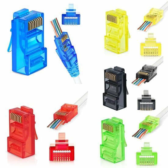 RJ45 průchozí konektory krompovací