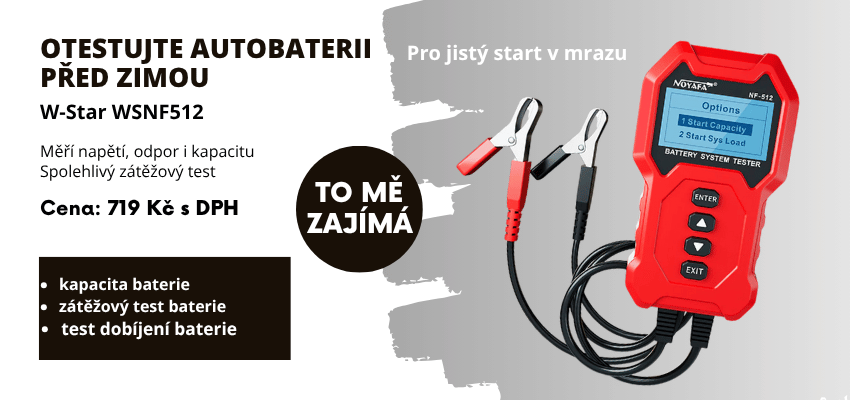 Tester autobaterií W-Star WSNF512 – otestujte baterii před zimou