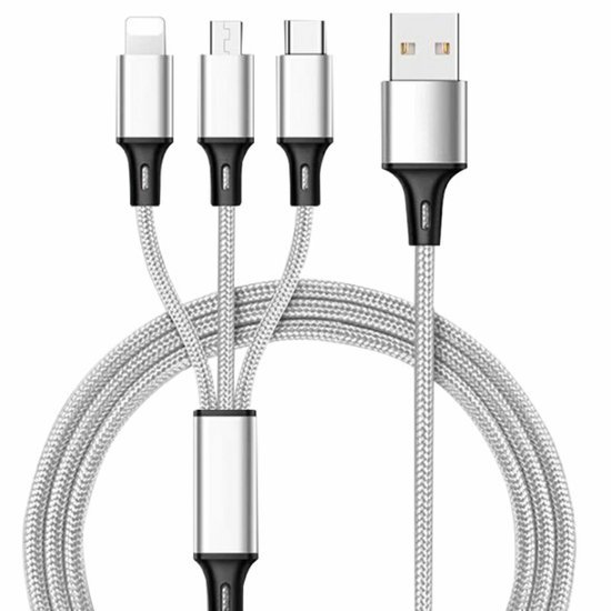 USB kabel 3v1 USB-C, Lightning