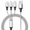 W-star kabel USB 3v1, USBC, micro USB, lightning, 2,4A, 1,2m střibrná, k3v1SR3